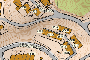 Kartbilde fra WMS-tjeneste av avviket