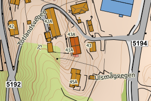 Kartbilde fra WMS-tjeneste av avviket
