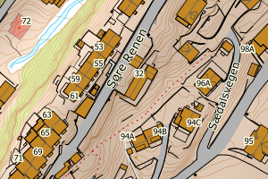 Kartbilde fra WMS-tjeneste av avviket