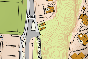 Kartbilde fra WMS-tjeneste av avviket
