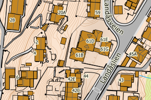 Kartbilde fra WMS-tjeneste av avviket