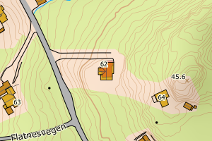 Kartbilde fra WMS-tjeneste av avviket