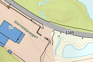 Kartbilde fra WMS-tjeneste av avviket