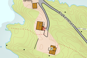 Kartbilde fra WMS-tjeneste av avviket