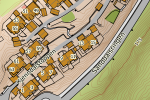 Kartbilde fra WMS-tjeneste av avviket