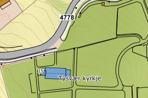 Kartbilde fra WMS-tjeneste av avviket