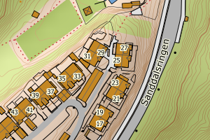 Kartbilde fra WMS-tjeneste av avviket