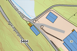 Kartbilde fra WMS-tjeneste av avviket