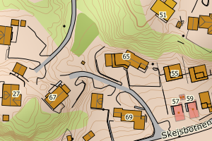 Kartbilde fra WMS-tjeneste av avviket