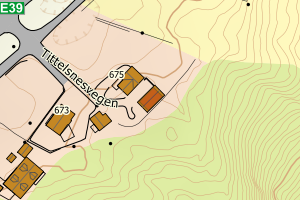 Kartbilde fra WMS-tjeneste av avviket