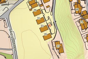 Kartbilde fra WMS-tjeneste av avviket