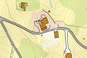 Kartbilde fra WMS-tjeneste av avviket