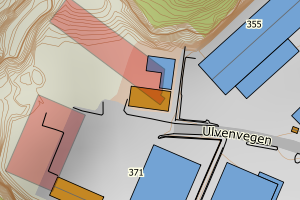 Kartbilde fra WMS-tjeneste av avviket