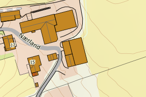 Kartbilde fra WMS-tjeneste av avviket