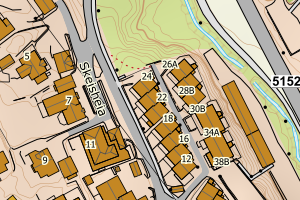 Kartbilde fra WMS-tjeneste av avviket