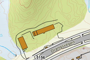 Kartbilde fra WMS-tjeneste av avviket