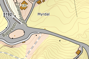 Kartbilde fra WMS-tjeneste av avviket