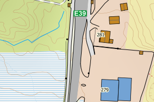 Kartbilde fra WMS-tjeneste av avviket