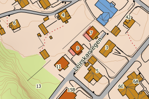 Kartbilde fra WMS-tjeneste av avviket