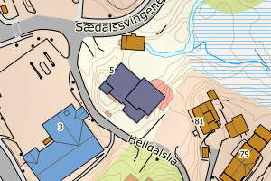 Kartbilde fra WMS-tjeneste av avviket