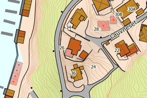 Kartbilde fra WMS-tjeneste av avviket