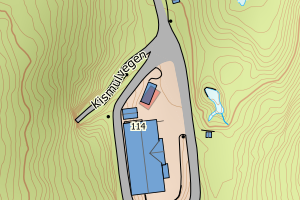 Kartbilde fra WMS-tjeneste av avviket