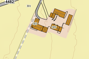 Kartbilde fra WMS-tjeneste av avviket