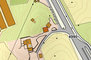 Kartbilde fra WMS-tjeneste av avviket