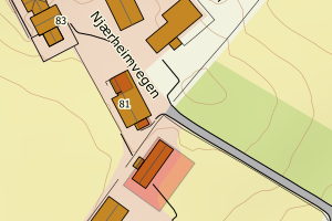 Kartbilde fra WMS-tjeneste av avviket