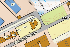 Kartbilde fra WMS-tjeneste av avviket