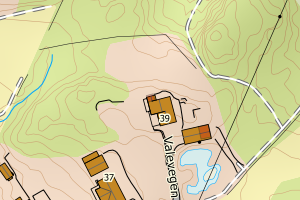 Kartbilde fra WMS-tjeneste av avviket
