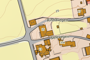 Kartbilde fra WMS-tjeneste av avviket