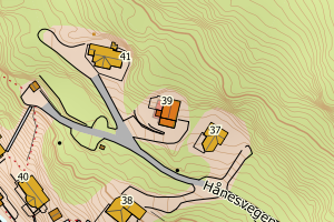 Kartbilde fra WMS-tjeneste av avviket