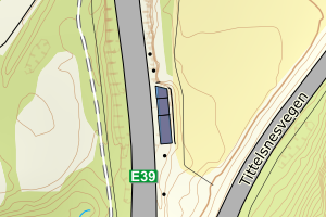 Kartbilde fra WMS-tjeneste av avviket