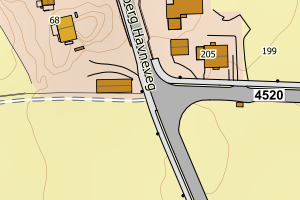 Kartbilde fra WMS-tjeneste av avviket