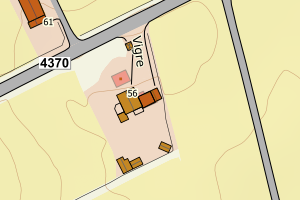 Kartbilde fra WMS-tjeneste av avviket