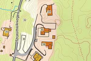 Kartbilde fra WMS-tjeneste av avviket