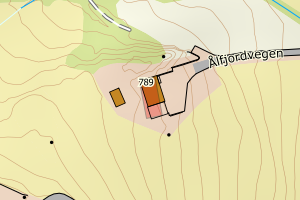 Kartbilde fra WMS-tjeneste av avviket