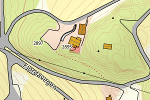 Kartbilde fra WMS-tjeneste av avviket