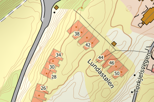 Kartbilde fra WMS-tjeneste av avviket
