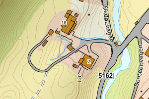 Kartbilde fra WMS-tjeneste av avviket