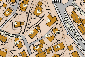 Kartbilde fra WMS-tjeneste av avviket