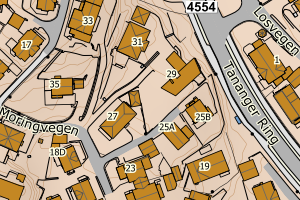 Kartbilde fra WMS-tjeneste av avviket