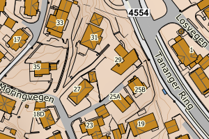 Kartbilde fra WMS-tjeneste av avviket