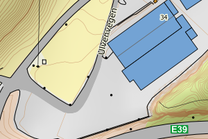 Kartbilde fra WMS-tjeneste av avviket
