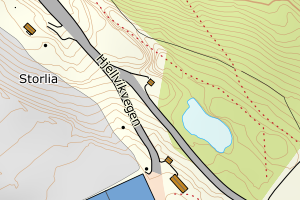 Kartbilde fra WMS-tjeneste av avviket