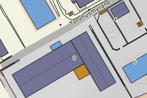 Kartbilde fra WMS-tjeneste av avviket