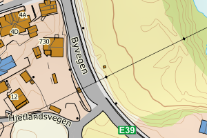 Kartbilde fra WMS-tjeneste av avviket