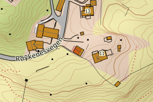 Kartbilde fra WMS-tjeneste av avviket