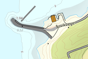 Kartbilde fra WMS-tjeneste av avviket